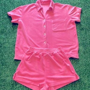 Fleece Button Up Pajama Set